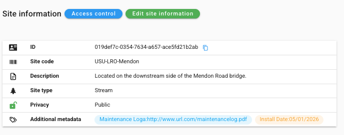 Create site form