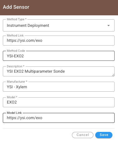 Create sensor form