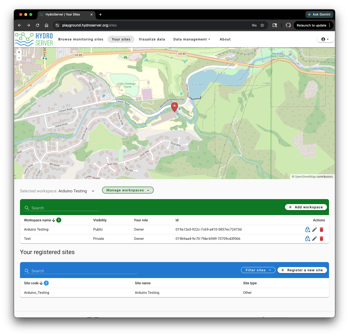 Manage workspaces