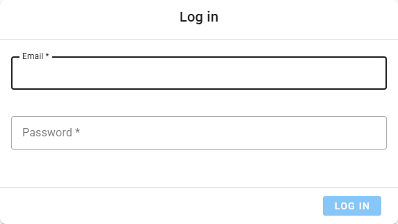 Login page