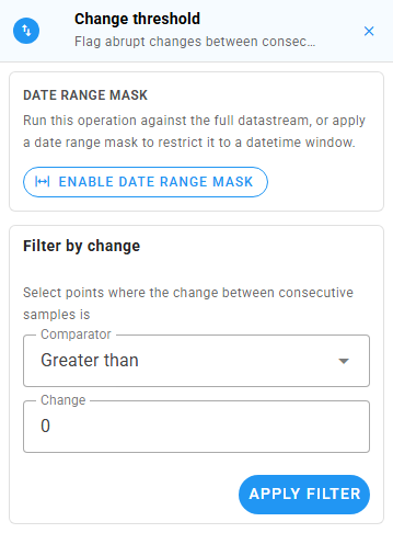 Change threshold panel