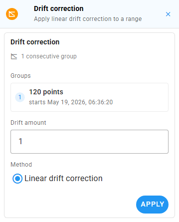 Drift correction panel