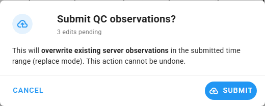 Submit confirmation dialog