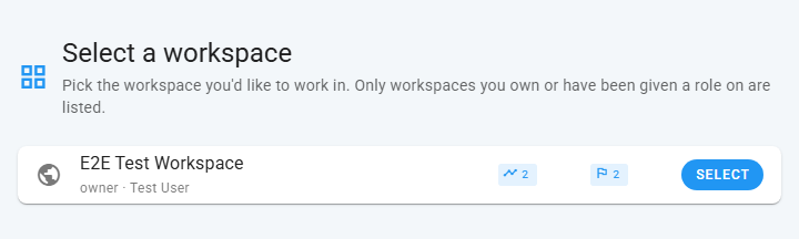 Workspaces picker